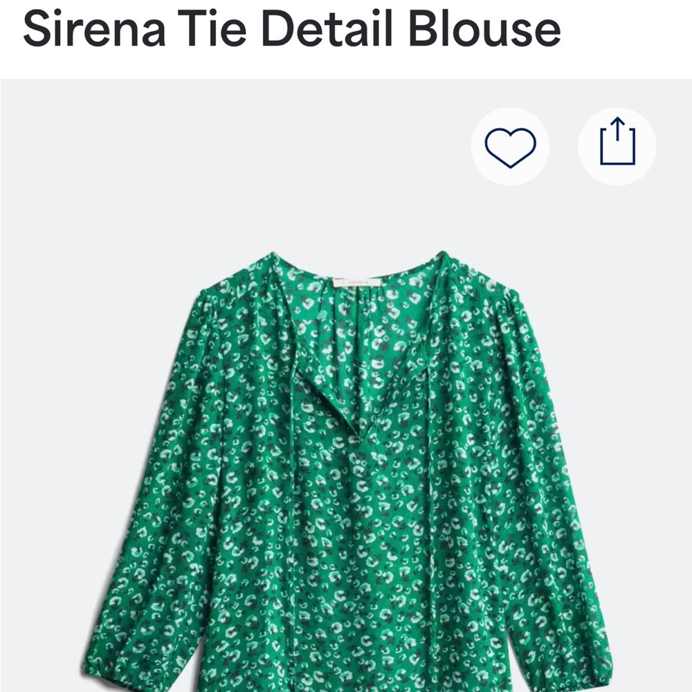 Green Sirena Tie Detail Blouse - Stitch Fix